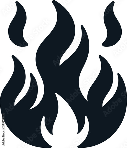 Fire icon vector silhouette