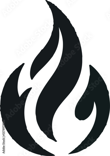 Fire icon vector silhouette
