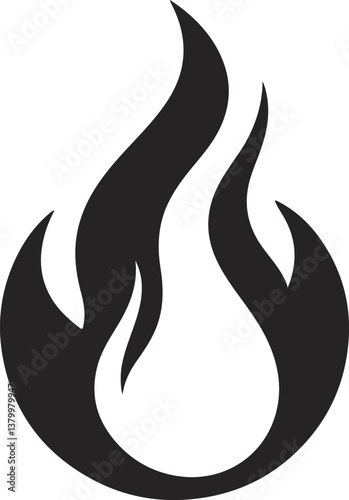 Fire icon vector silhouette
