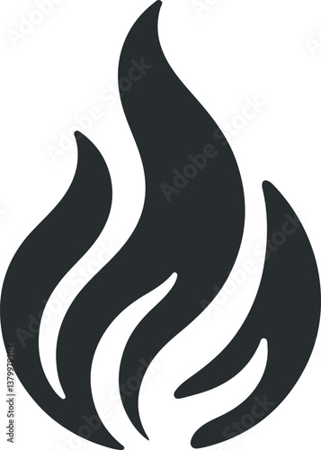 Fire icon vector silhouette