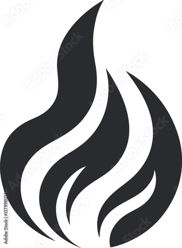 Fire icon vector silhouette