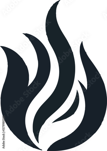 Fire icon vector silhouette