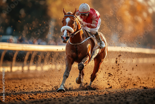 Obraz na płótnie A dramatic moment capturing a horse crossing the finishing post during a race w salonie