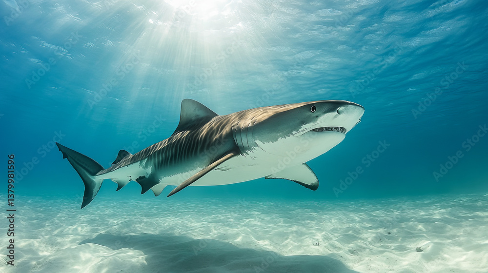 Fototapeta premium a shark underwater in tropical sea