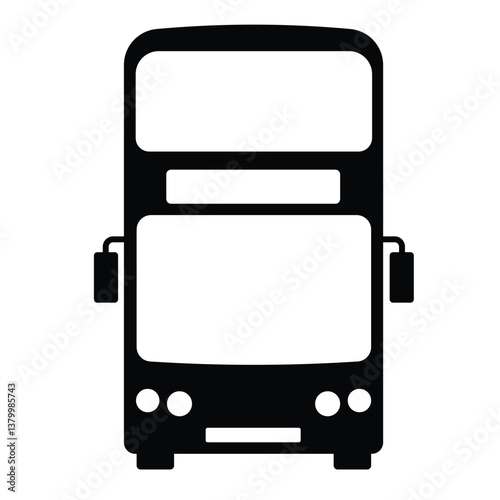 Bus icon. Double decker bus. Two floor bus. Vector icon isolated on white background.