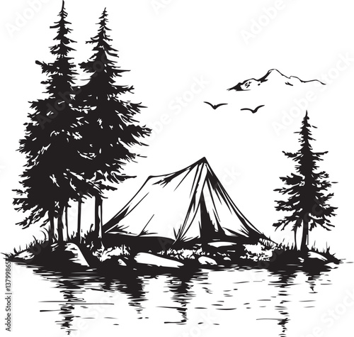 vector illustration of a tent