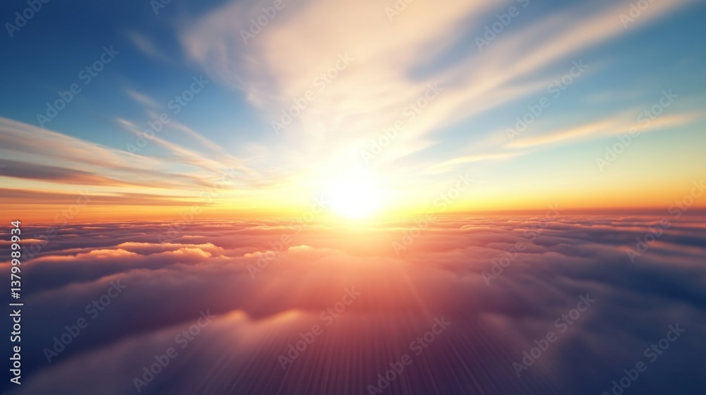 Fototapeta premium A solar panel glistens under the bright sun with a blue sky and wispy clouds providing a backdrop, highlighting sustainable energy and innovation