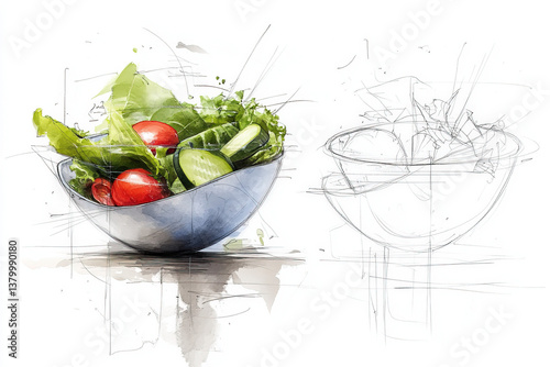 salad bowl sketch