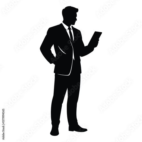 Production Manager Silhouette, Vector, Icon, Logo, White Background.