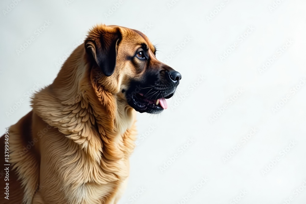 Imposing mastiff, serene expression, pure white backdrop, large, canine, white Imposing mastiff, serene expression, pure white backdrop, large, canine, white