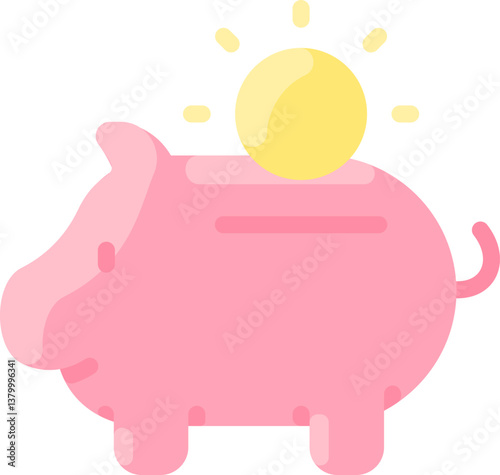 piggy bank Illustration on a white background.