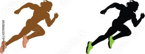 Runners Silhouettes Vector-Track and Field Runners Silhouettes
