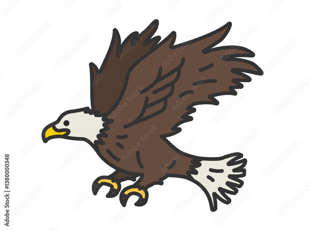 Obraz premium 鷲（線画カラー）のイラスト