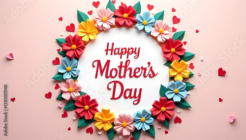 Elegante Grußkarte Happy Mother's Day mit floralem Design