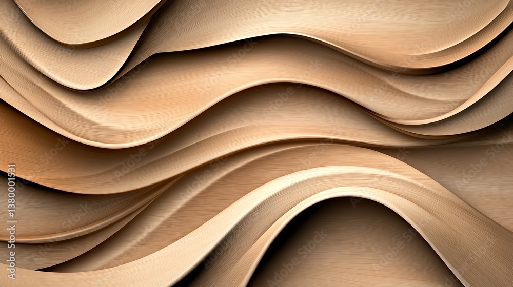 Obraz premium Abstract Beige Waves Elegant Swirling Texture Background.