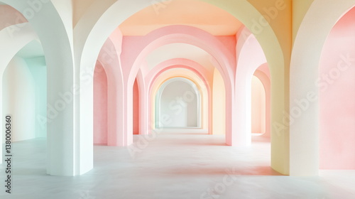 arches in pastel colors