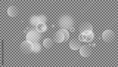 Bokeh circles on transparent background