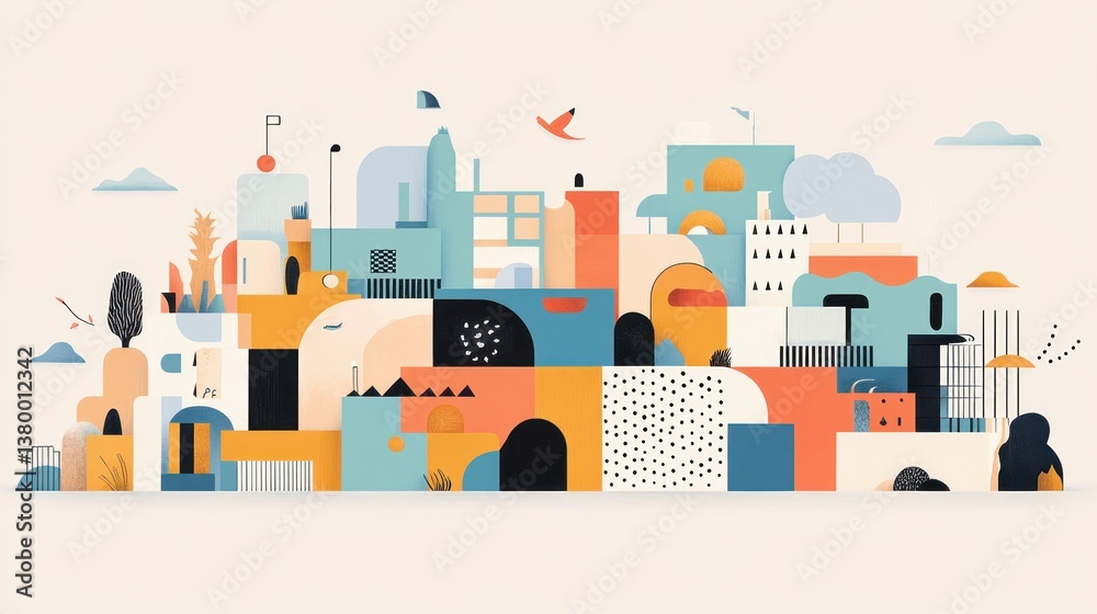 Colorful abstract cityscape