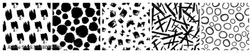 Set of seamless patterns with scribble smears