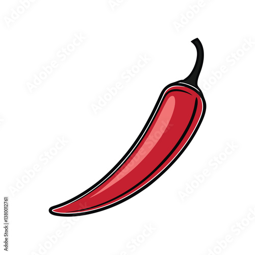 Red Hot Chili Pepper isolated on a white background