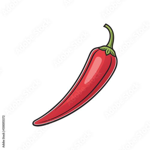 Red Hot Chili Pepper isolated on a white background