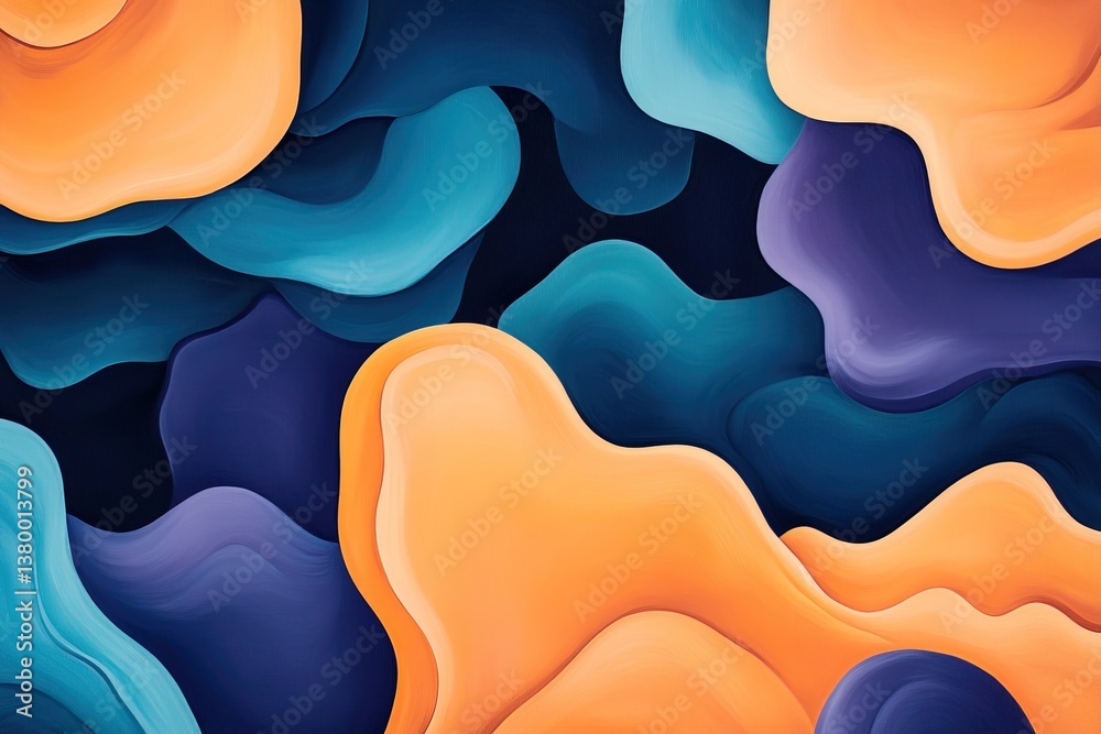 Fototapeta premium Vibrant abstract shapes blend together in a colorful artistic composition
