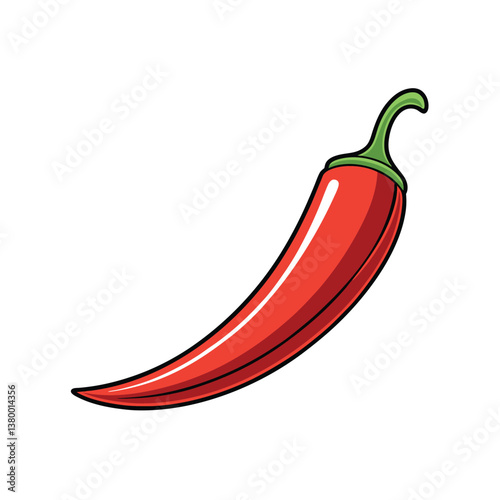 Red Hot Chili Pepper isolated on a white background