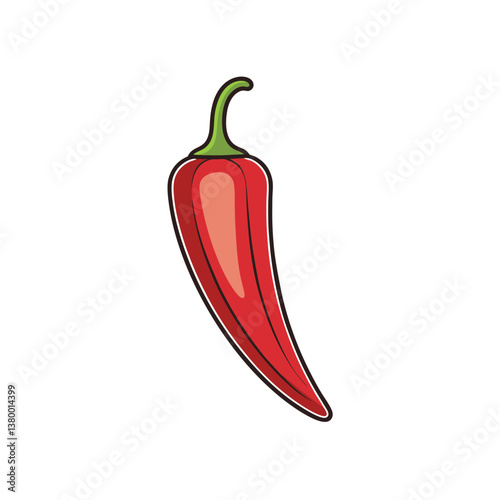 Red Hot Chili Pepper isolated on a white background