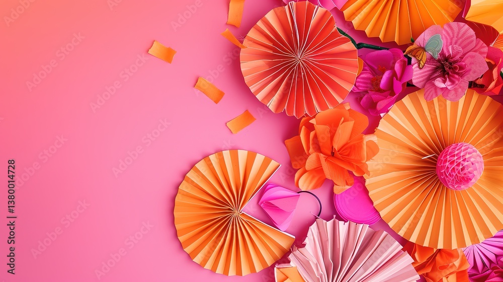 Obraz premium Labor Day Orange - Pink Background: Demonstrating the Splendid Chapter of Workers' Enthusiastic Dedication with the Vitality of Orange - Pink