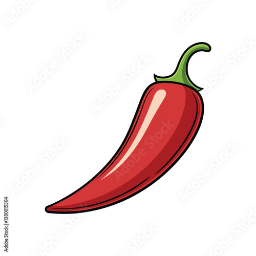 Red Hot Chili Pepper isolated on a white background