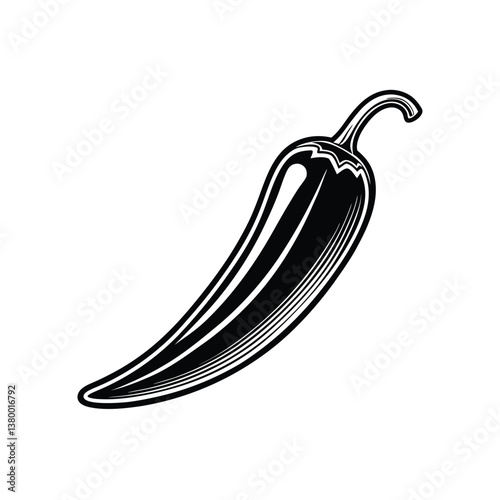 Red Hot Chili Pepper isolated on a white background
