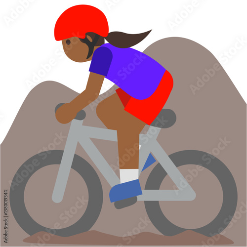 Woman Mountain Biking
