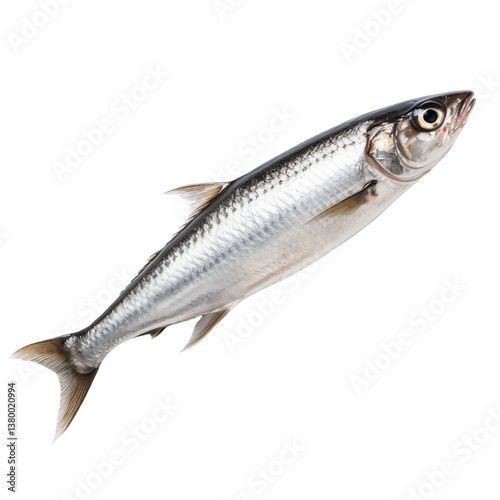 Top view of sardine fish isolated on transparent background.