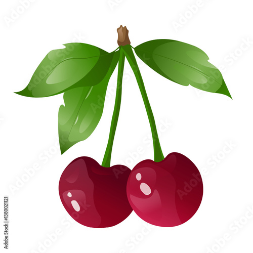 Cherry in game design. For sticker and t shirt design, posters, logos, labels, banners, stickers, product packaging design, etc.