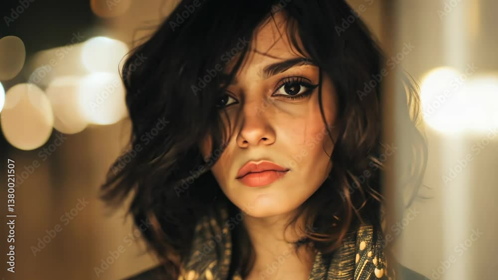 custom made wallpaper toronto digitalYoung caucasian female with short hair in urban night scene