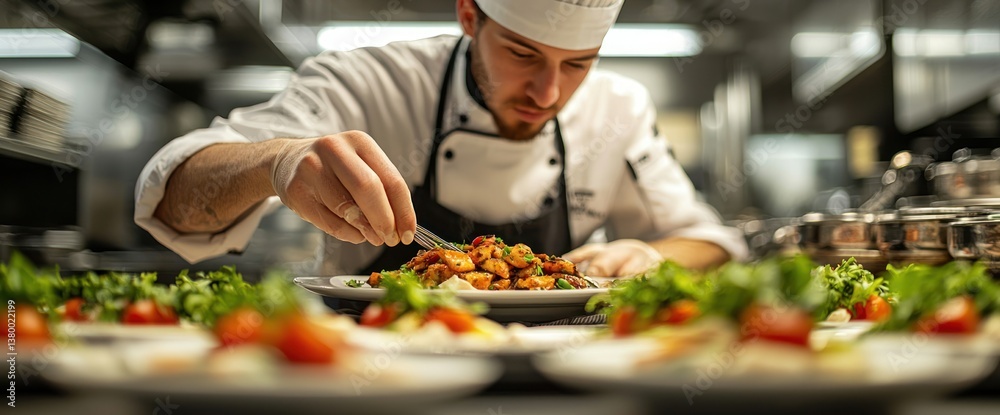 Chef preparing a dish Chef preparing a dish