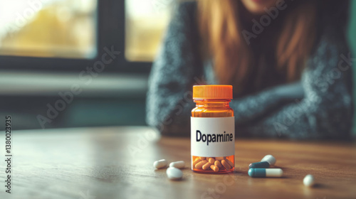 Dopamine Pills Concept – Mental Health and Motivation Symbol