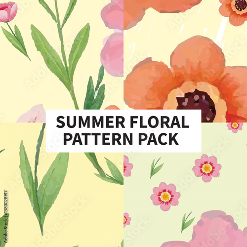 Summer Floral seamless Pattern pack