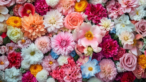 Vibrant Burst of Colorful Flowers Blooming in Nature's Palette