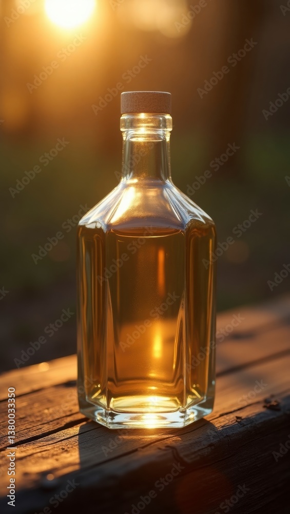Exquisite bottle of oil captured in a richly detailed setting with a focus on artistic elements and vibrant colors