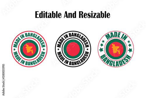 Bangladesh Logo Stamp, Bangladesh Logo, Editable 