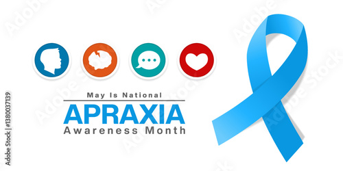 May is Apraxia Awareness month. Great for posters, banners, social media and more. White background.