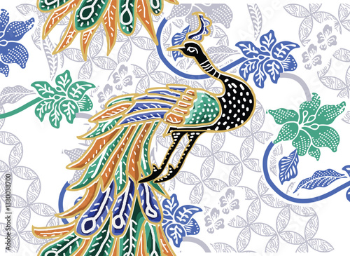 Peacock Motif in Indonesian Batik that is very unique and exclusive