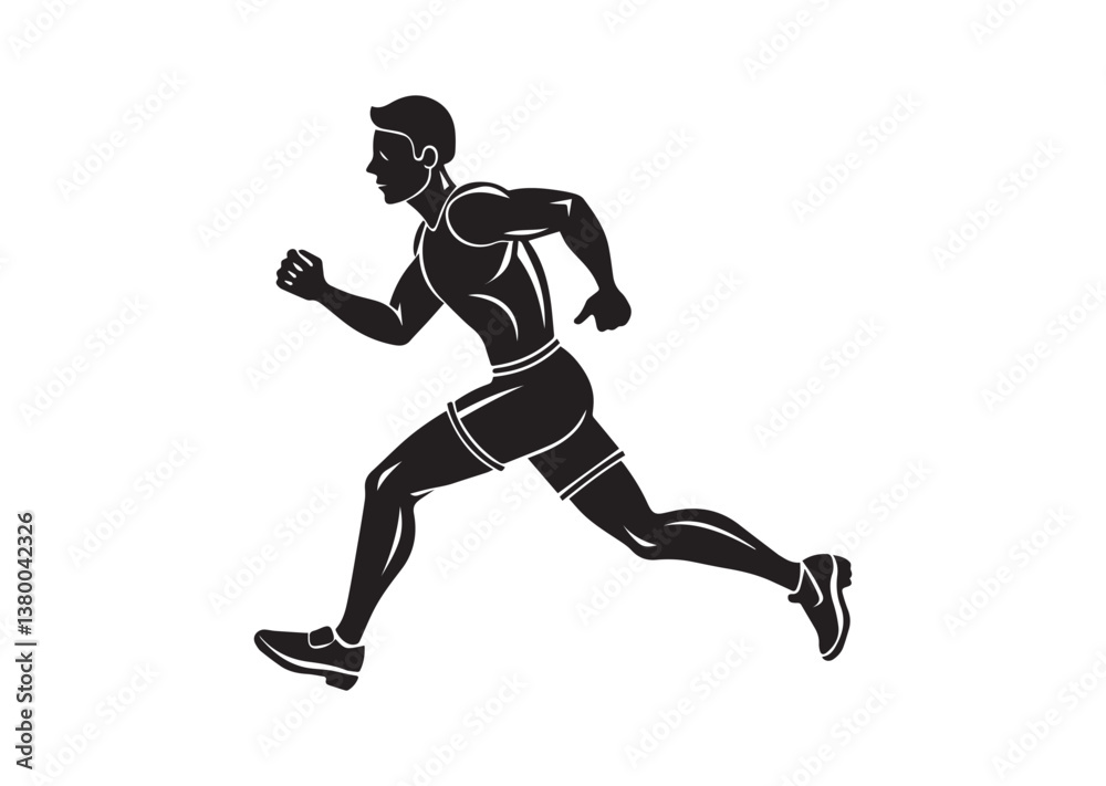 Naklejka premium A man running silhouette