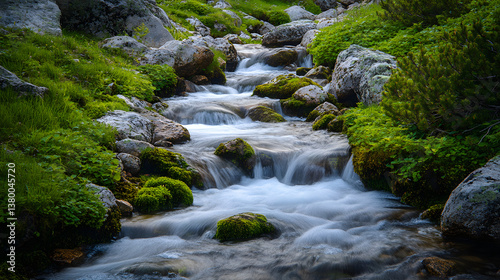 waterfall, water, river, nature, stream, forest, rock, landscape, cascade, stone, creek, rocks, flow, moss, green, mountain, fall, flowing, motion, natural, brook, spring, park, falls, waterfalls