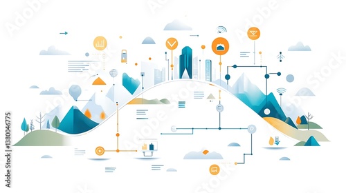 Visual timeline split in two, showing a failed campaign journey and a successful campaign rollout, performance metrics, engagement arrows, campaign stages visualized,