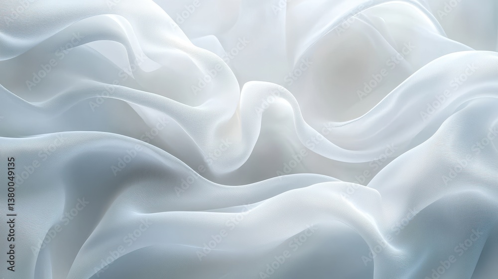 Obraz premium Elegant white fabric waves creating soft flowing textures