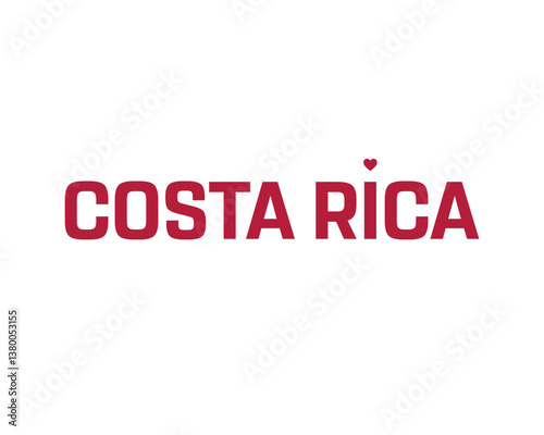I love Costa Rica, I love Costa Rica typographic design with flag typography and heart on white background, Vector design of I love Costa Rica, Costa Rica National Day Design
