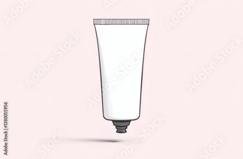 White cream tube mockup on a pink background