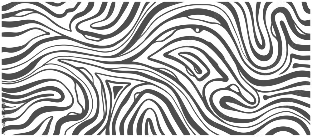 Abstract wavy zebra skin texture pattern, Psychedelic trippy y2k retro element vector design. Groovy abstract hippie pattern. Cool geometric wave texture. Abstract wavy zebra skin texture pattern, Psychedelic trippy y2k retro element vector design. Groovy abstract hippie pattern. Cool geometric wave texture.
